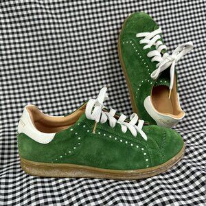 The Office of Angela Scott Elliot Green White Suede Sneakers EU 38 / US 8